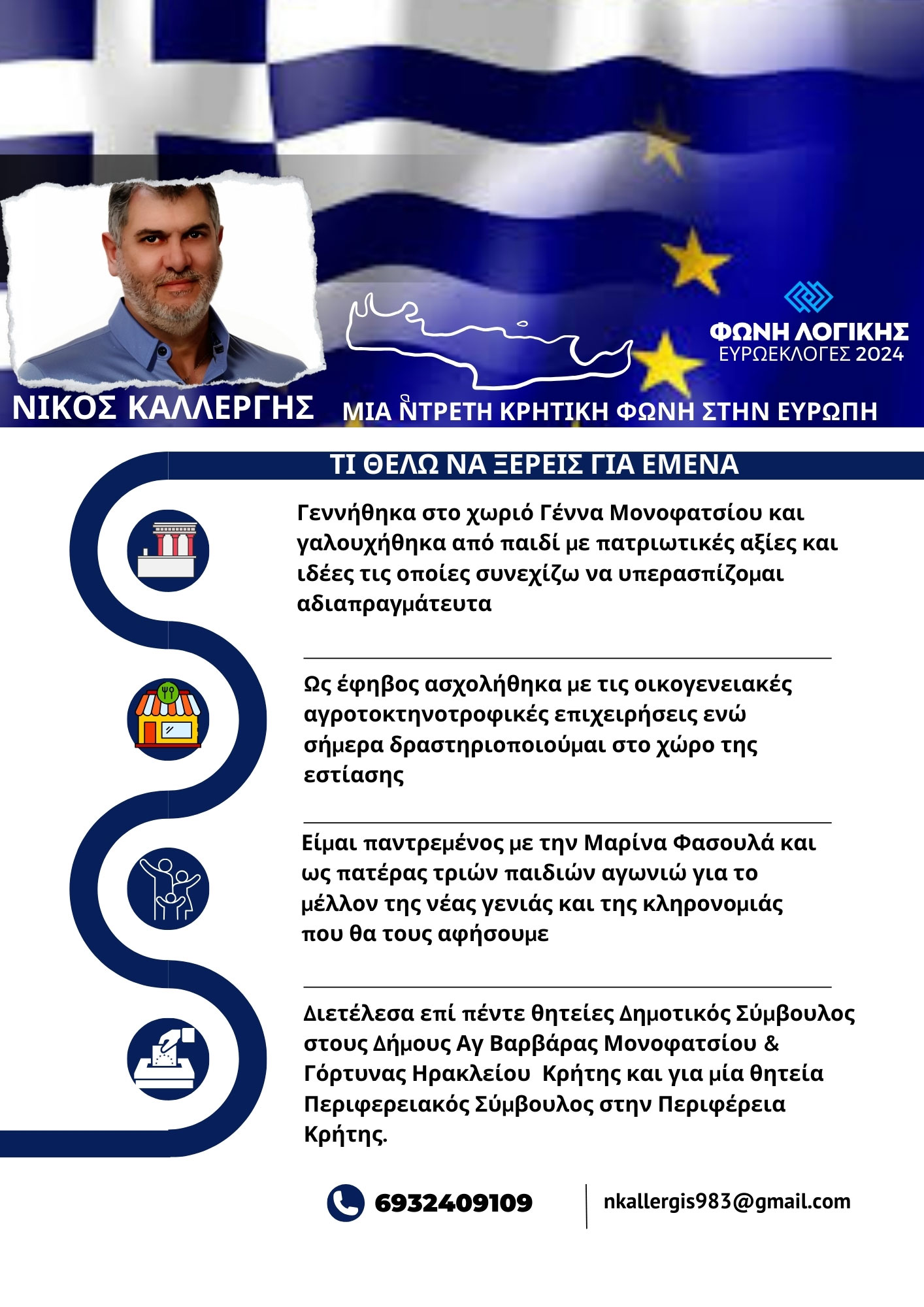 Η ΦΩΝΗ ΛΟΓΙΚΗΣ καλωσορίζει την προσθήκη του Νίκου Καλλέργη, στο ευρωψηφοδέλτιό της.